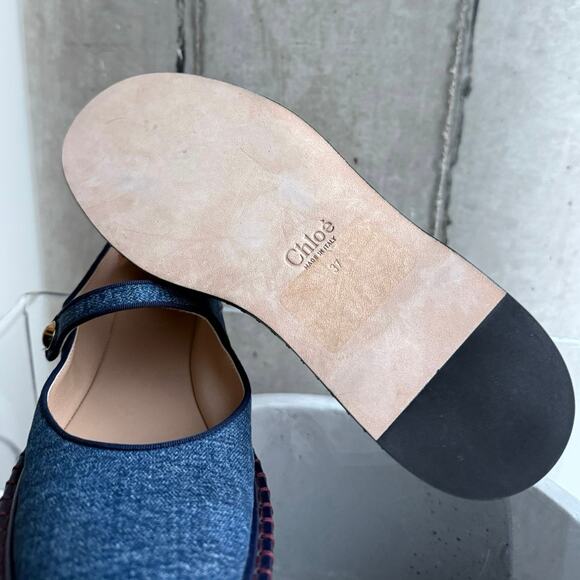 Chloe Rubie Denim Ballerinas SZ 37 - Picture 6 of 6